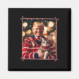 Funny Trump Weihnachts-Sweater für Katzenliebhaber Magnet