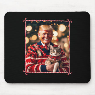 Funny Trump Weihnachts-Sweater für Katzenliebhaber Mousepad