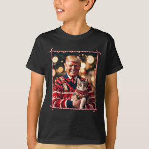 Funny Trump Weihnachts-Sweater für Katzenliebhaber T-Shirt