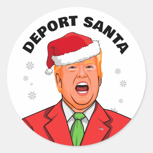 Funny Trump Weihnachtsdepot Runder Aufkleber (Vorderseite)