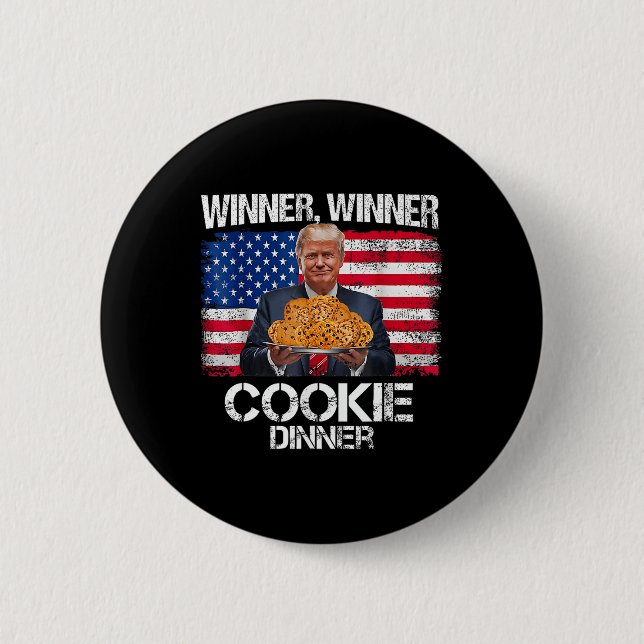 Funny Trump Weihnachtsdesign Gewinner Cookie Button (Vorderseite)