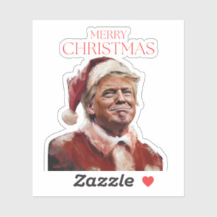 Funny Trump Weihnachtskarte Aufkleber