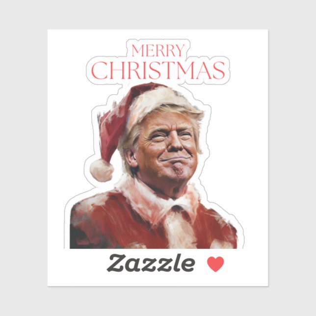 Funny Trump Weihnachtskarte Aufkleber (Blatt)