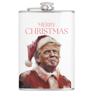 Funny Trump Weihnachtskarte Flachmann