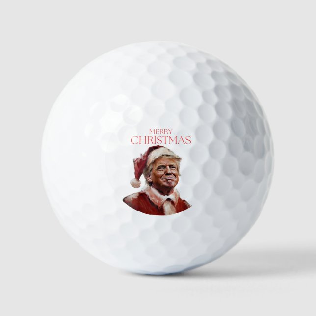 Funny Trump Weihnachtskarte Golfball (Vorderseite)