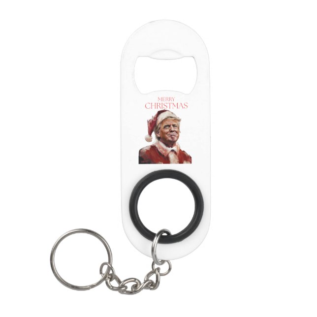 Funny Trump Weihnachtskarte Mini Flaschenöffner (Vorderseite)