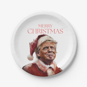 Funny Trump Weihnachtskarte Pappteller