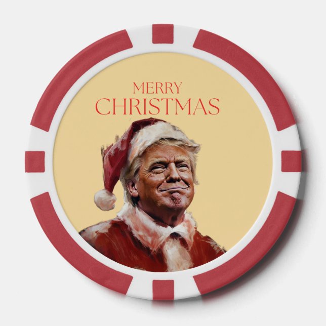 Funny Trump Weihnachtskarte Pokerchips (Vorderseite)