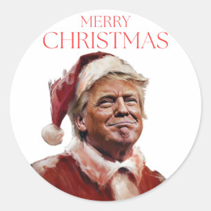 Funny Trump Weihnachtskarte Runder Aufkleber