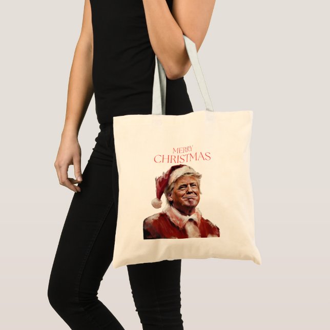Funny Trump Weihnachtskarte Tragetasche (Vorderseite (Produkt))