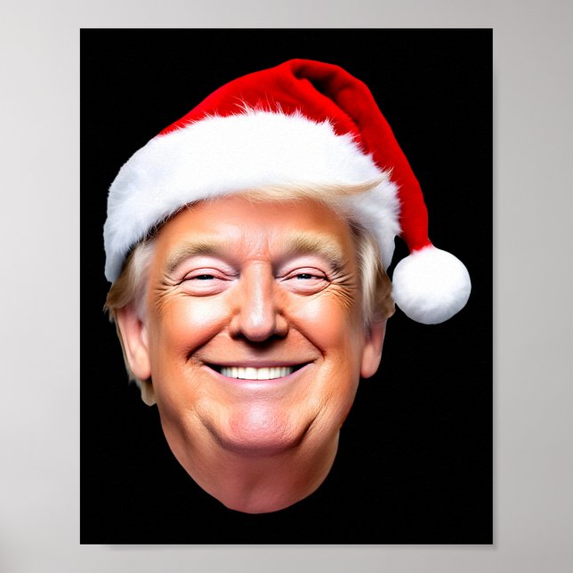 Funny Trump Weihnachtsmannmütze Donald Trump Weihn Poster (Vorne)