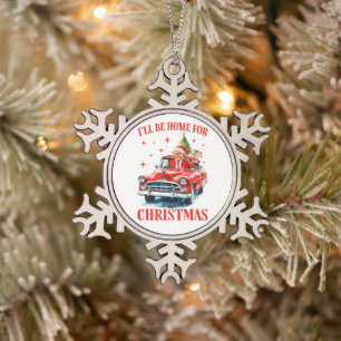 Funny Trump Weihnachtsmannmütze Ich werde zu Weihn Schneeflocken Zinn-Ornament