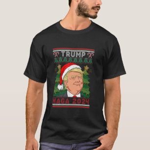 Funny Trump Weihnachtsmannmütze MAGA 2024 Ugly Swe T-Shirt