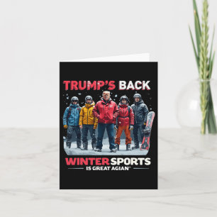 Funny Trump Winter Sports Snowboarding Team Vintag Karte