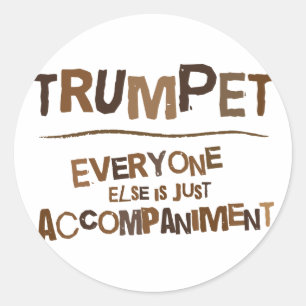 Funny Trumpet-Geschenk Runder Aufkleber