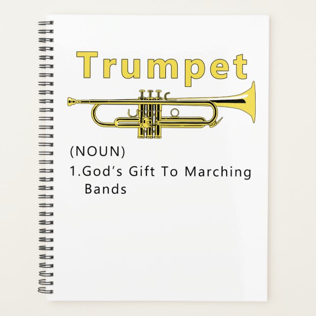 Funny Trumpet Gods Geschenk für Marching Band Planer (Vorderseite)