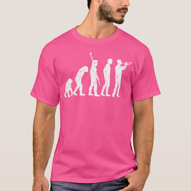 Funny Trumpet Player Graphic Trumpeter I Evolution T-Shirt (Vorderseite)