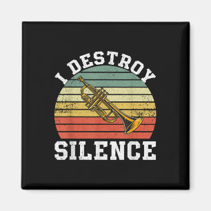 Funny Trumpet Player I zerstöre Stille Vintagen Ba Magnet
