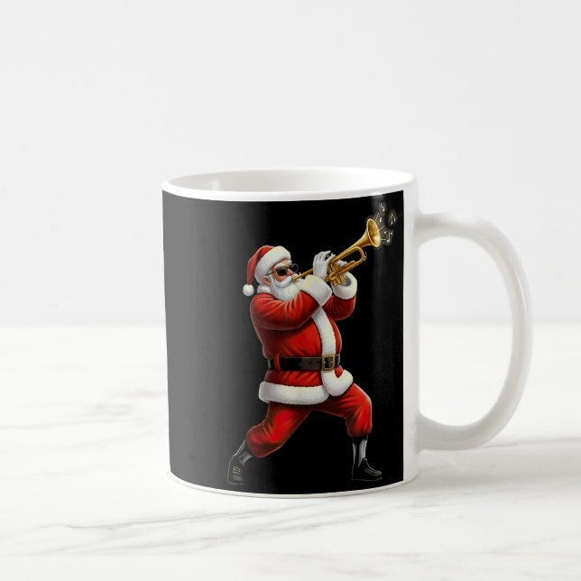 Funny Trumpet Santa Christmas Graphic Player Trump Kaffeetasse (Rechts)