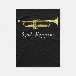 Funny Trumpet Spit Happens Band Player Fleecedecke