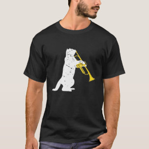 Funny Trumpeter Cat Pet Gift Jazz Music Trumpet T- T-Shirt