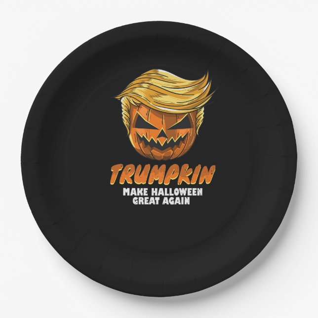 Funny Trumpkin Halloween wieder einmal Easy Co Pappteller (Vorderseite)