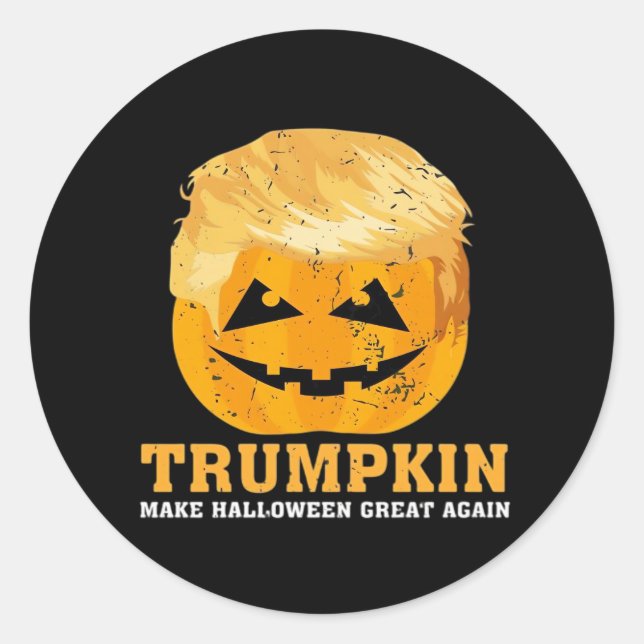 Funny Trumpkin macht Halloween wieder groß Runder Aufkleber (Vorderseite)