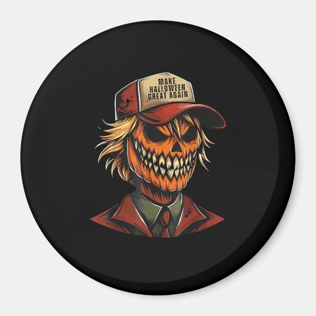 Funny Trumpkin Pumpkin Skeleton Make Halloween Gre Magnet (Vorne)