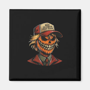 Funny Trumpkin Pumpkin Skeleton Make Halloween Gre Magnet