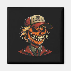 Funny Trumpkin Pumpkin Skeleton Make Halloween Gre Magnet