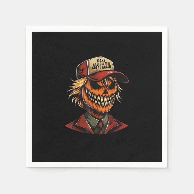 Funny Trumpkin Pumpkin Skeleton Make Halloween Gre Serviette (Vorderseite)