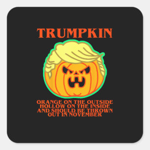 Funny Trumpkin Quadratischer Aufkleber