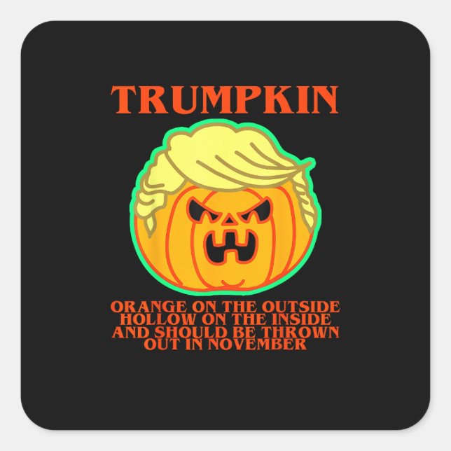 Funny Trumpkin Quadratischer Aufkleber (Vorderseite)