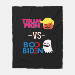 Funny Trumpkin Vs Boo Biden Halloween Design Class Fleecedecke