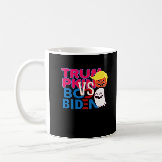 Funny Trumpkin Vs Boo Biden Halloween Design Class Kaffeetasse (Links)