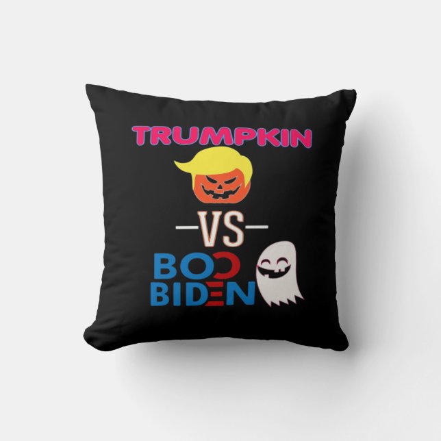 Funny Trumpkin Vs Boo Biden Halloween Design Class Kissen (Vorderseite)