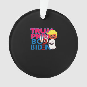 Funny Trumpkin Vs Boo Biden Halloween Design Class Ornament