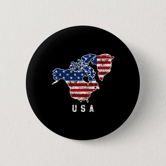 Funny Trumps Vision der USA-Karte mit Kanada und Button (Vorderseite)