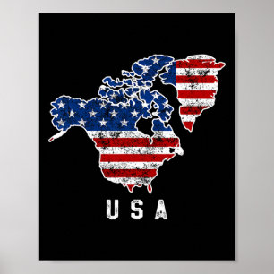 Funny Trumps Vision von der US-Landkarte mit Kanad Poster