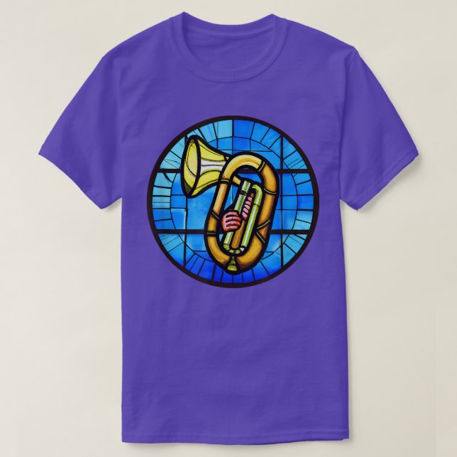 Funny Tuba Shirt Gestaltetes Glas Kunst-Musik Mädc (Design vorne)