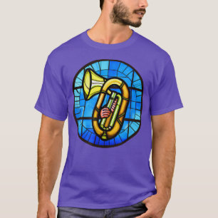 Funny Tuba Shirt Gestaltetes Glas Kunst-Musik Mädc