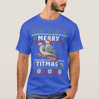 Funny Tufmouse Merry Titmas Geschenk Bird-Uhr T-Shirt