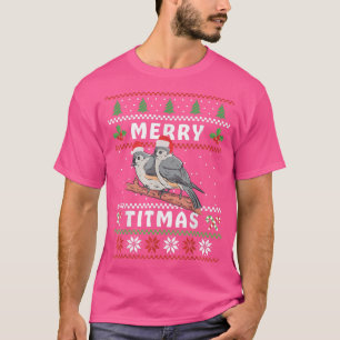 Funny Tufmouse Merry Titmas Geschenk Bird-Uhr T-Shirt