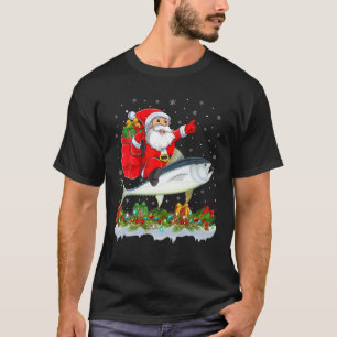 Funny Tuna Fisch Lover Santa Riding Thunfisch Weih T-Shirt