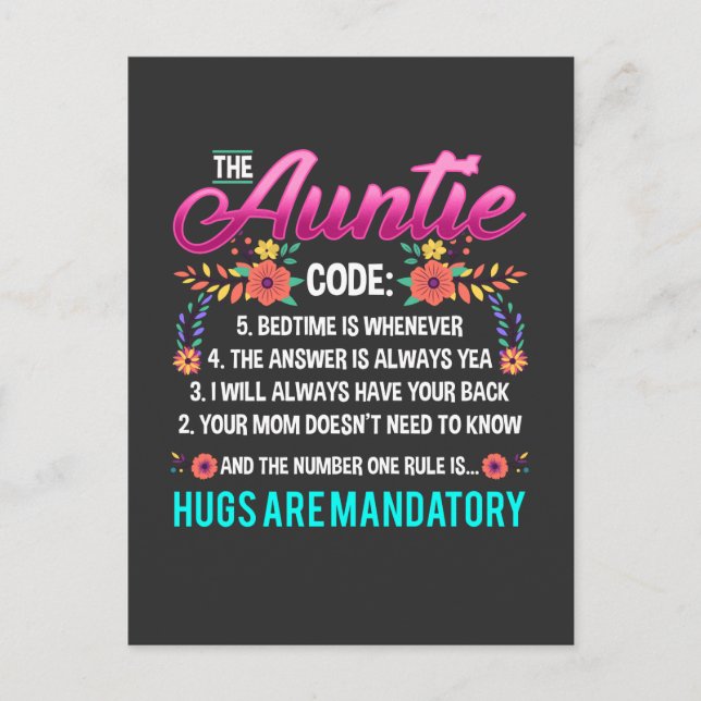 Funny Tunt Tuntie Family Nephew Niece Spaß Postkarte (Vorderseite)