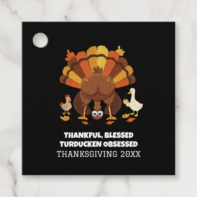 Funny Turducken Thanksgiving Geschenkanhänger (Vorderseite)