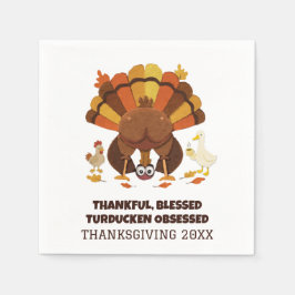Funny Turducken Thanksgiving Serviette