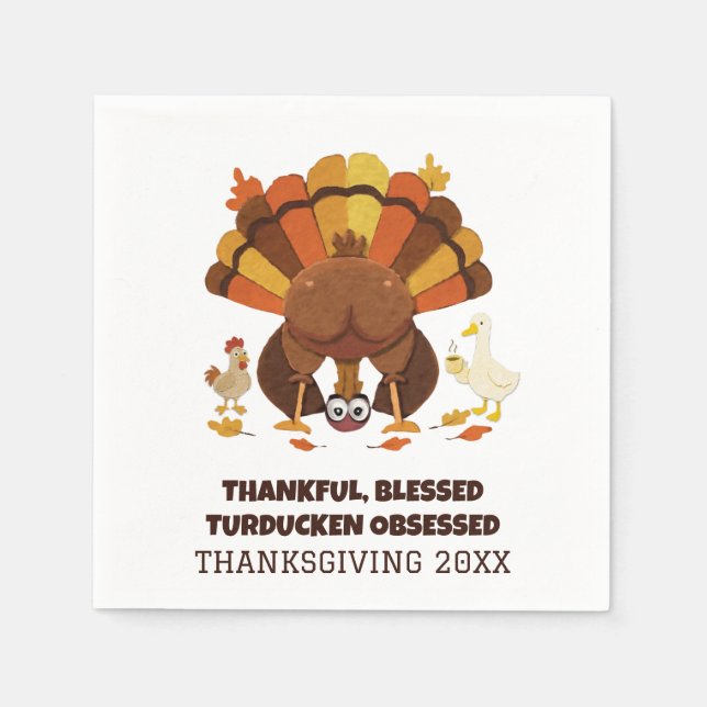 Funny Turducken Thanksgiving Serviette (Vorderseite)