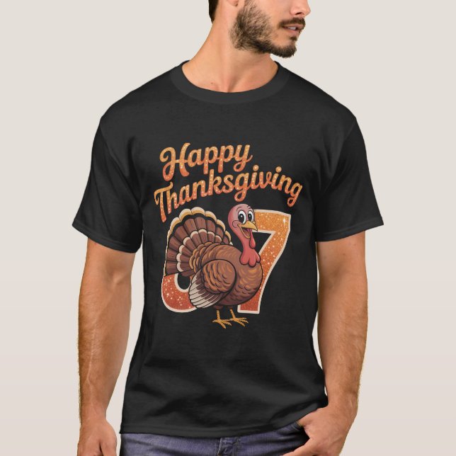 Funny Turkey 67th Birthday Thanksgiving Shirt | Go (Vorderseite)