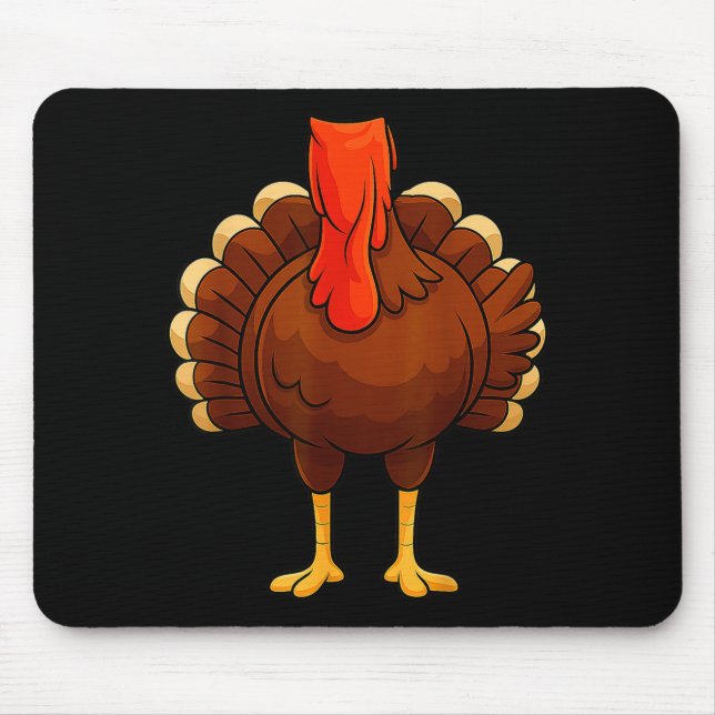 Funny Turkey Body Costume Thanksgiving Men Women K Mousepad (Vorne)
